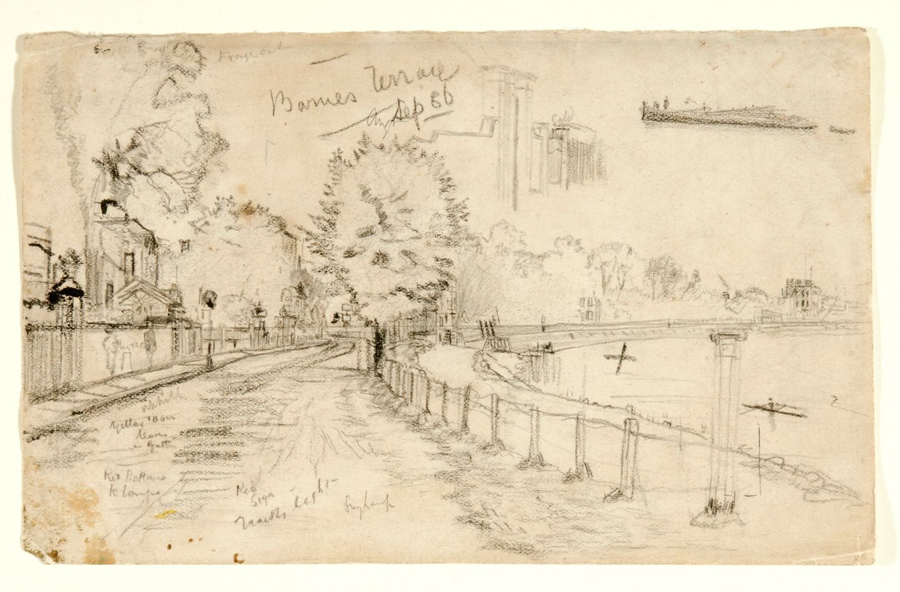 Thames at Barnes بواسطة جون اتكينسون جريمساو