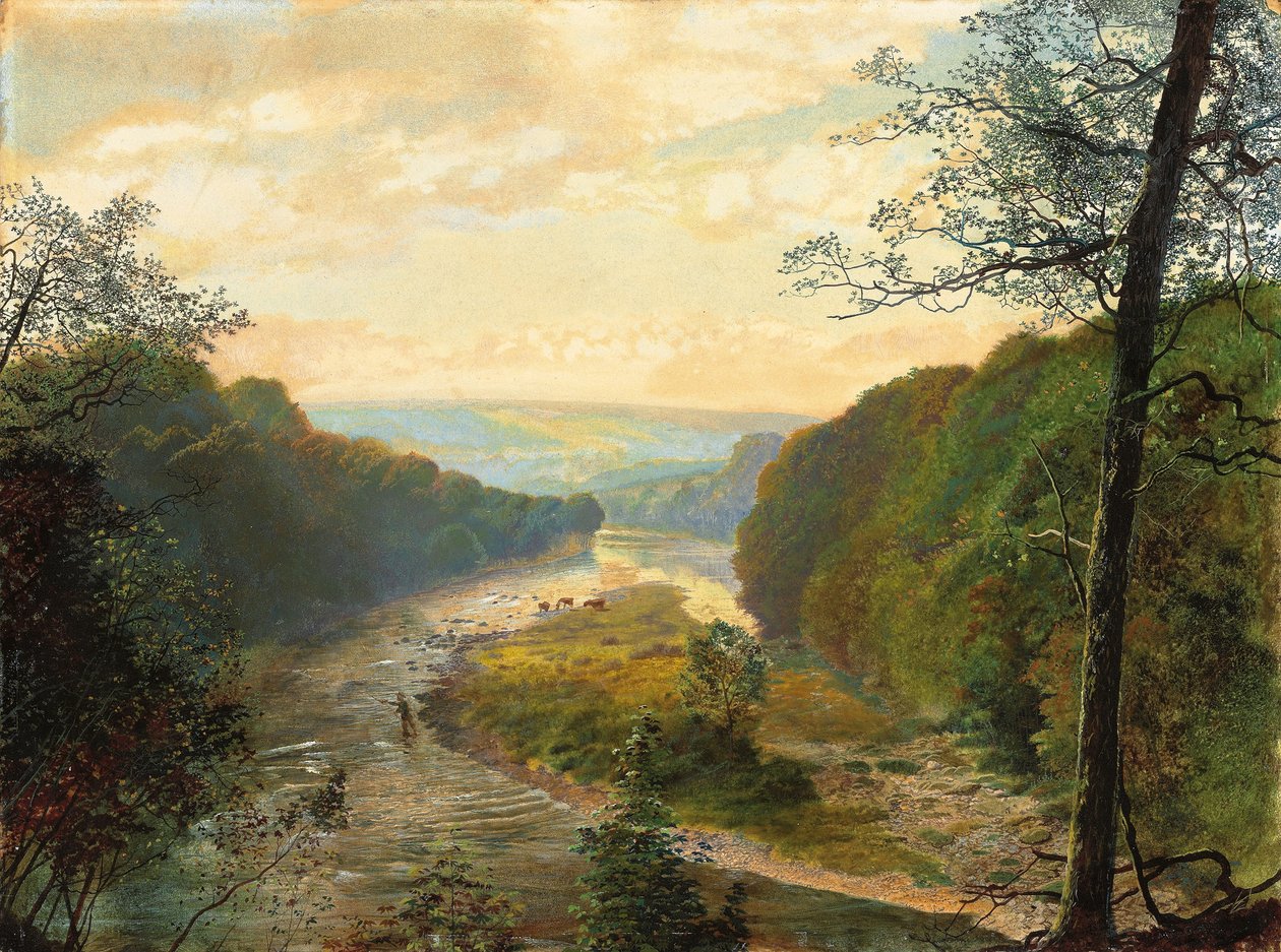 وادي Wharfe ، مع برج Barden Beyond ، 1870s بواسطة جون اتكينسون جريمساو