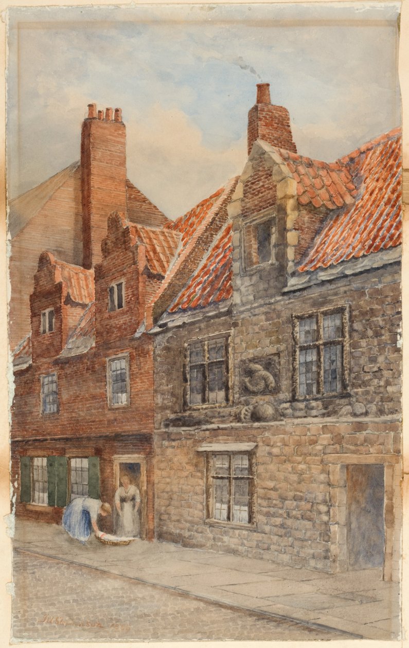 The Dolphin House، Low Friar Street، Newcastle upon Tyne (bodycolour، pencil und wc on paper) بواسطة جون أتلانتيك ستيفنسون