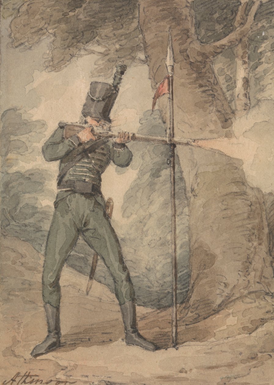 رجل بندقية في Musketry Practice بواسطة جون أوغستوس أتكينسون