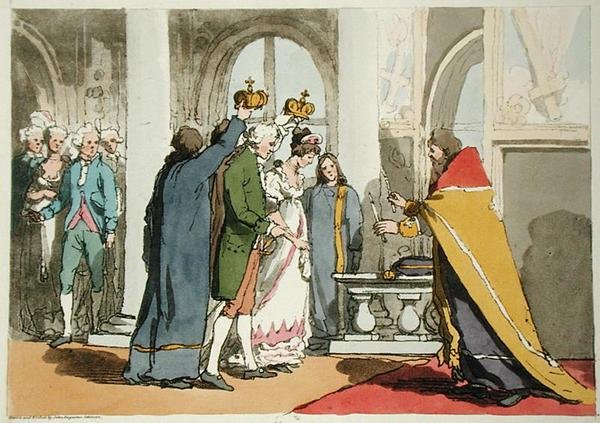 زواج محفور بواسطة الفنان ، نشر عام 1804 (لون ليثو) بواسطة جون أوغستوس أتكينسون
