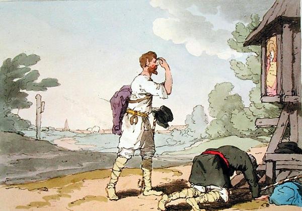 حجاج ، حفرها الفنان ، نشر عام 1804 (ليثو ملون) بواسطة جون أوغستوس أتكينسون