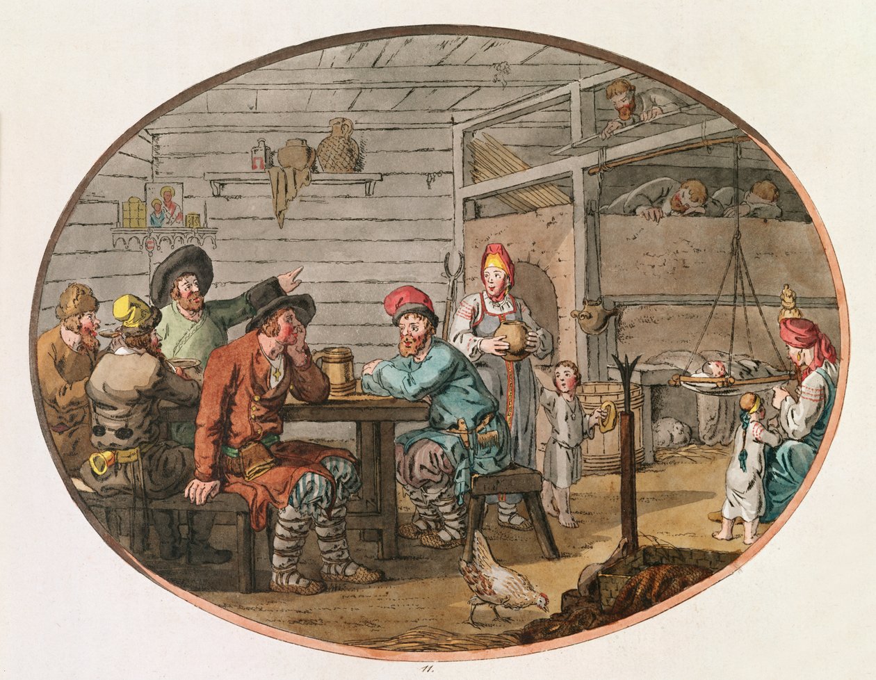 كوخ الفلاحين الروسي ، 1798 (حفر يدوي) بواسطة جون أوغستوس أتكينسون