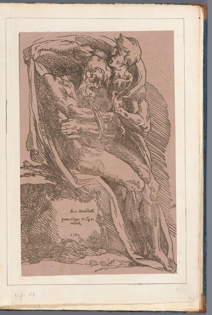 يلف رجل عباءة حول رجل عجوز عاري Amicis suis necnon unicuique (...) (عنوان السلسلة على الكائن) بواسطة جون ب سكيب