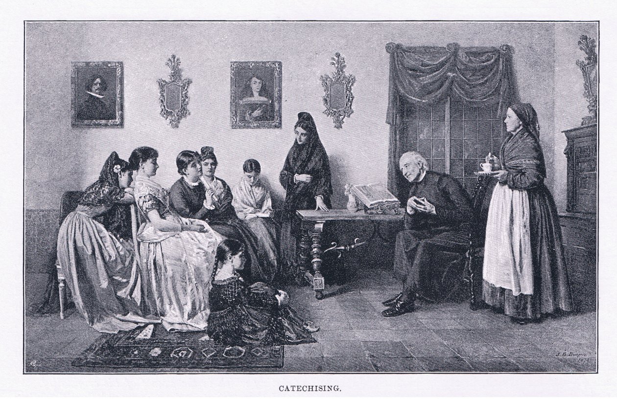 التعليم المسيحي ، من مجلة الفن 1893 ، كاسيل وشركاه بواسطة جون باجنولد برجس