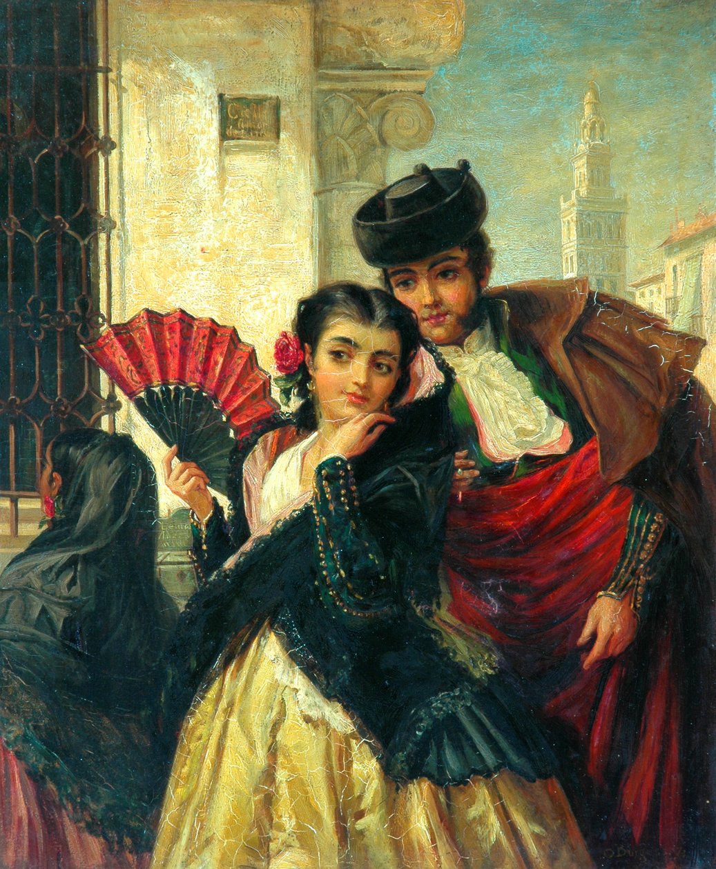 المشهد في إسبانيا ، بالقرب من إشبيلية ، c.1853 بواسطة جون باجنولد برجس