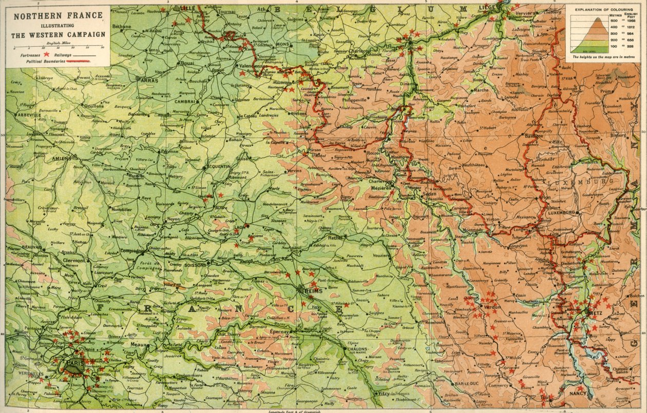 شمال فرنسا يوضح الحملة الغربية ، 1914 ، ج 1920. بواسطة جون بارثولوميو وابنه