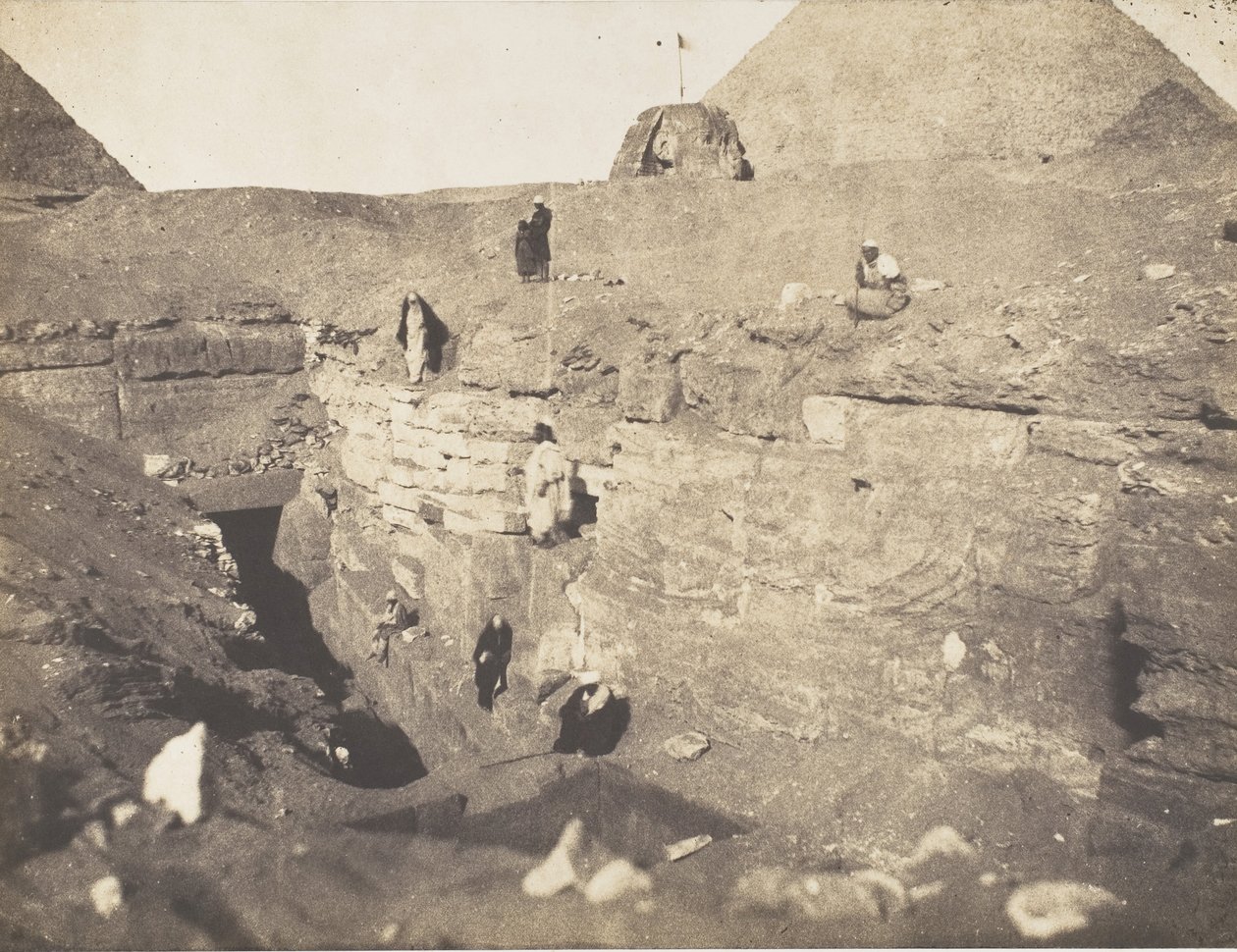 حفريات بالقرب من تمثال أبو الهول 1853. بواسطة جون بيسلي غرين
