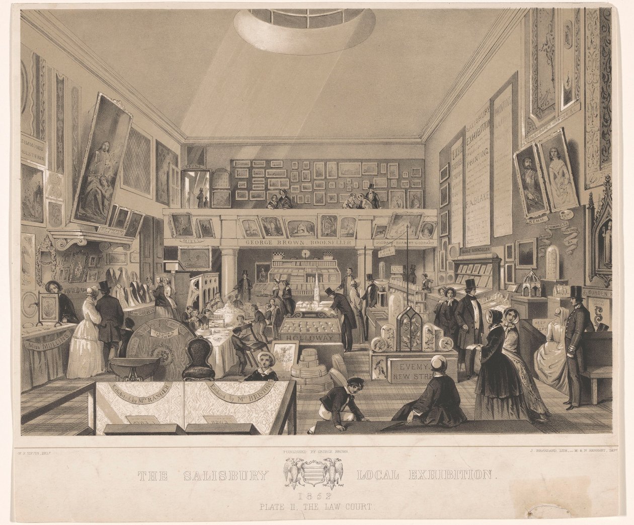 معرض Interieur van de Law Court tijdens de Salisbury المحلي ، 1852 معرض سالزبوري المحلي 1852. اللوحة الثانية ، المحكمة القانونية (العنوان على الكائن) بواسطة جون براندارد