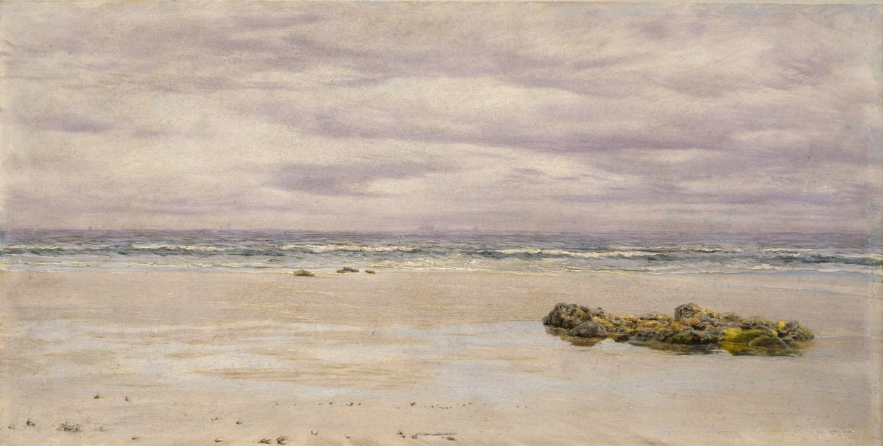 Kennack Sands ، كورنوال ، في Low Tide ، 1877 (زيت على متن المركب ، تم تركيبه كرسم) بواسطة جون بريت