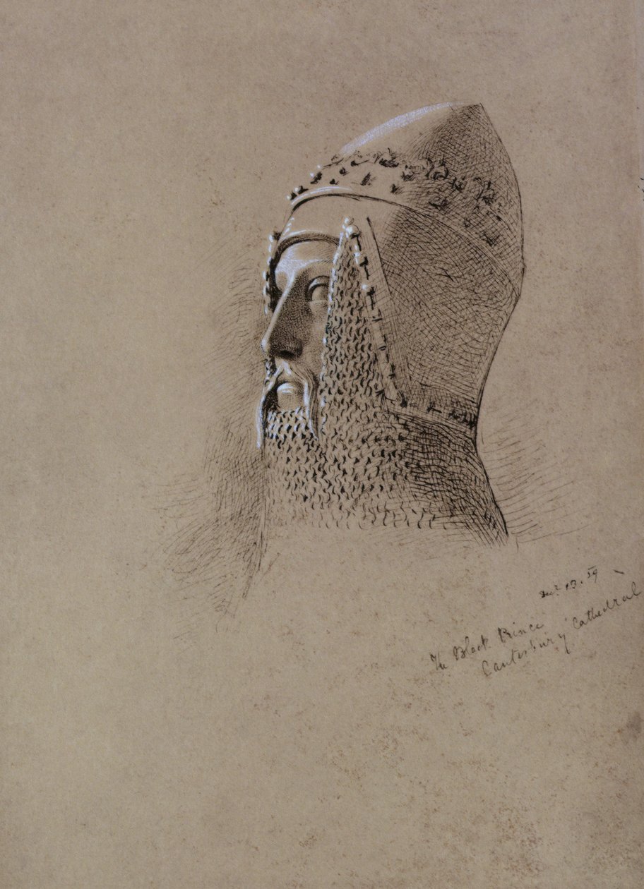 الأمير الأسود (1330-76) ، 13 ديسمبر 1859 (قلم وحبر على ورق) بواسطة جون بريت