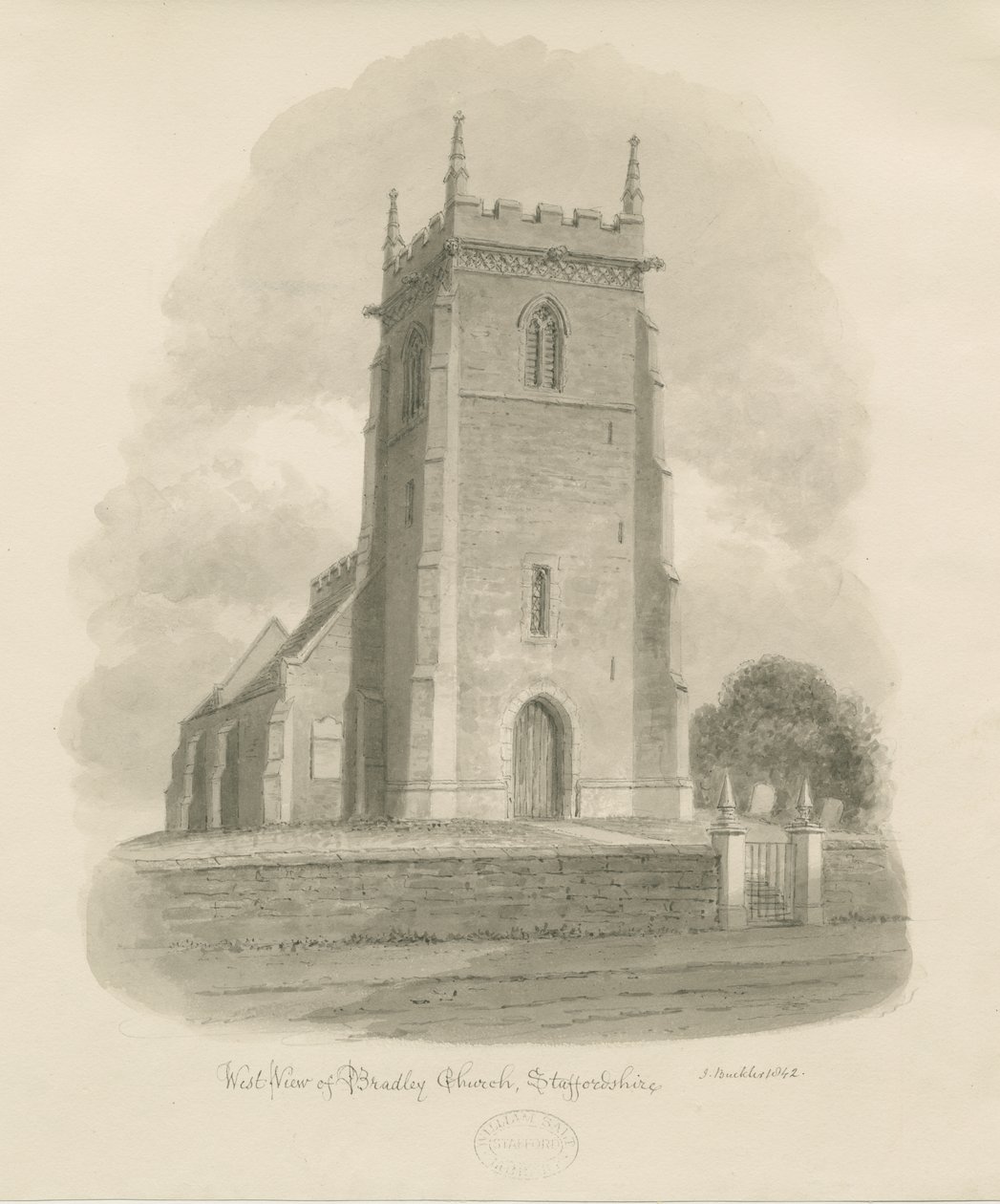 Bradley Church: sepia drawing بواسطة جون باكلر