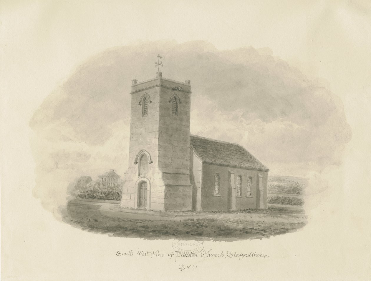 Dunston Church: sepia drawing بواسطة جون باكلر
