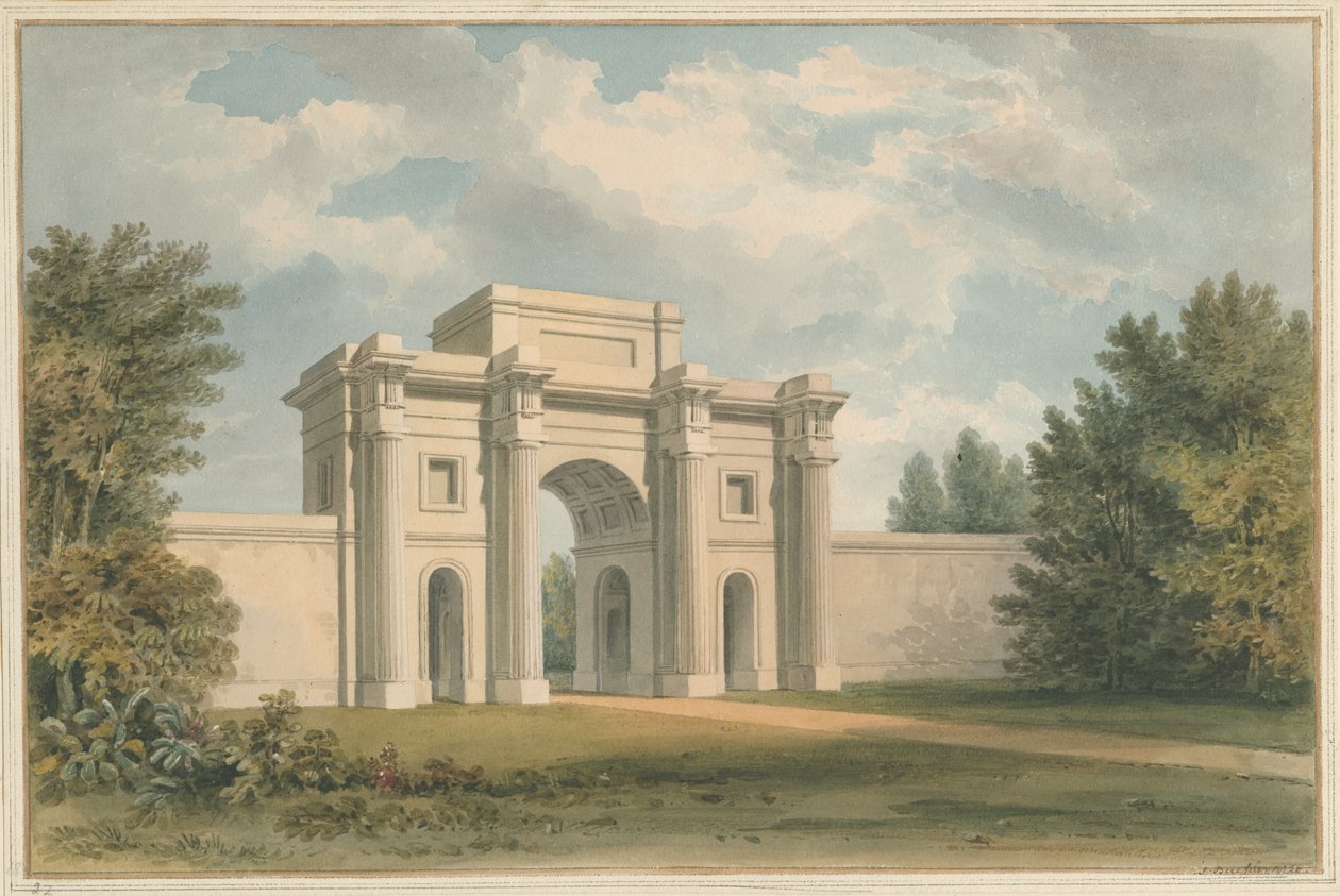 ليسترشاير - Gopsall House - The Gateway ، 1820 بواسطة جون باكلر