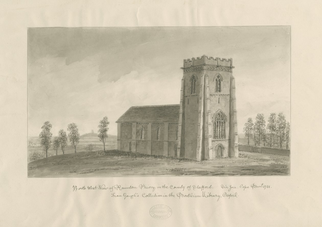 رانتون أبي [بريوري]: رسم بني داكن ، بدون تاريخ [1770-1851] (رسم) بواسطة جون باكلر