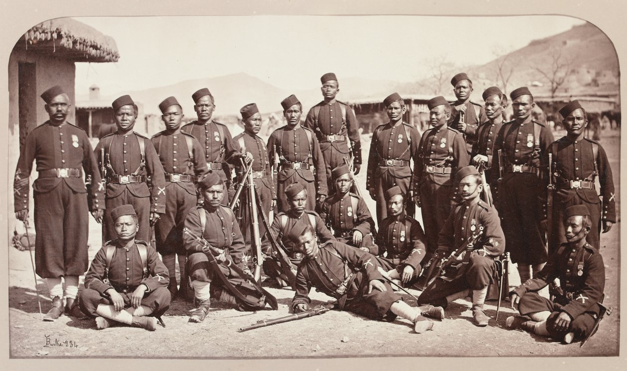 فريق حربة فوج Goorkha الرابع ، 1878 بواسطة جون بورك