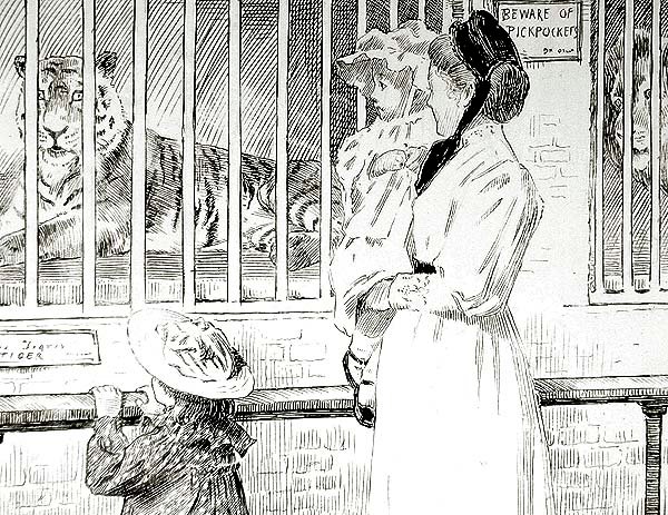 بيل سوفاج ، عن "Wild Beasts in Captivity" ، قصيدة لتشارلز وماري لامب (قلم وحبر على بطاقة) بواسطة جون بيام ليستون شو