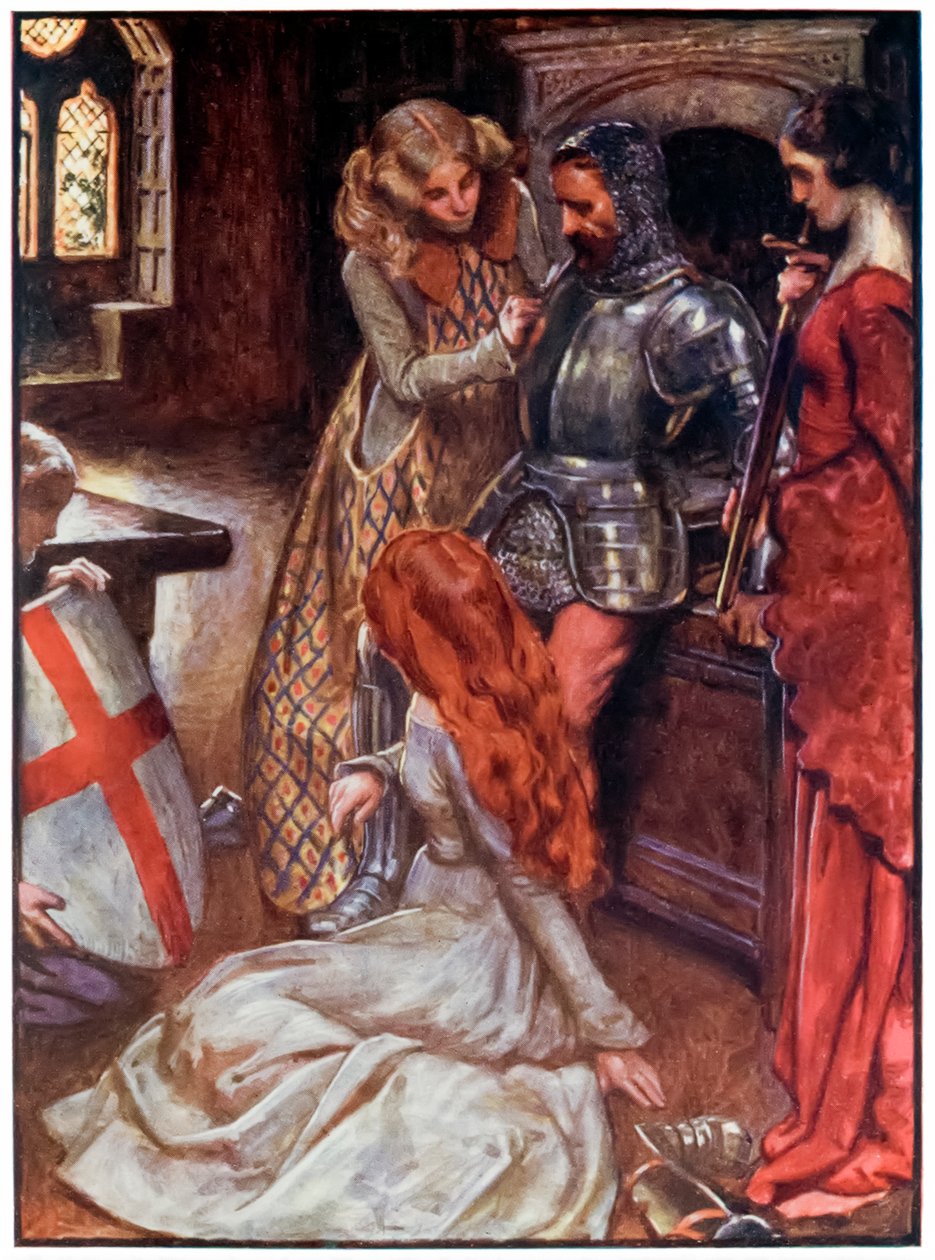مسيحي مسلح من الحجاج يتقدمون من هذا العالم ، إلى ما سيأتي بقلم جون بونيان (1628-1688) رسم بيام شو (1872-1919) ، مسيحي في مخزن الأسلحة في القصر الجميل بواسطة جون بيام ليستون شو