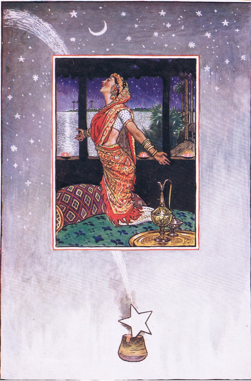 لا يوجد نسيم لتبريد حرارة الحب ، التوضيح من Garden of Kama (وكلمات أخرى من الهند) ، 1920 بواسطة جون بيام ليستون شو