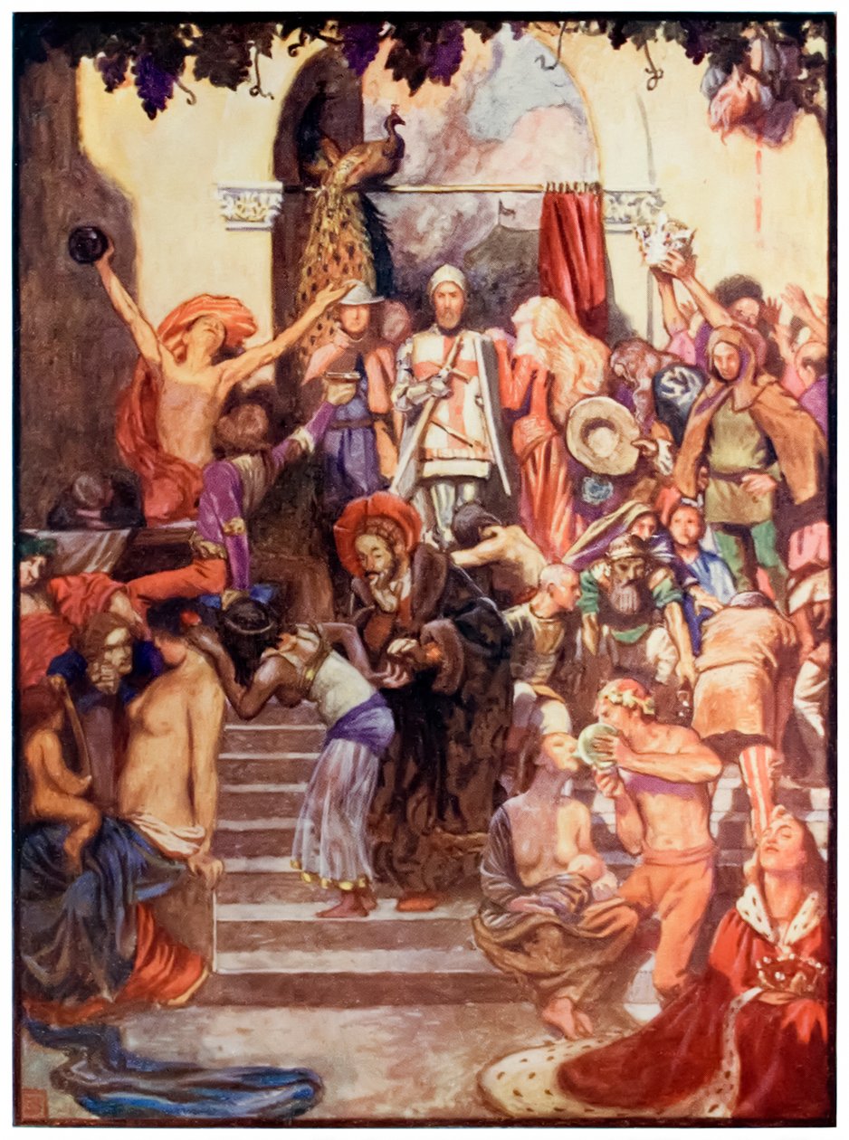 معرض الغرور من تقدم الحجاج من هذا العالم ، إلى ما سيأتي بقلم جون بونيان (1628-1688) رسم بيام شو (1872-1919) يظهر مسيحيًا ومؤمنين يدخلون مدينة فا بواسطة جون بيام ليستون شو