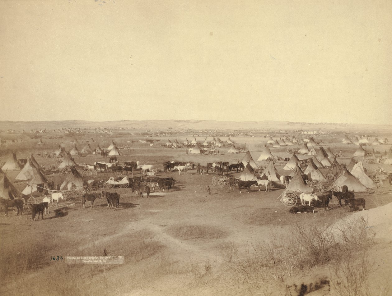 معسكر هندي معادي ، 1891 بواسطة جون سي جرابيل