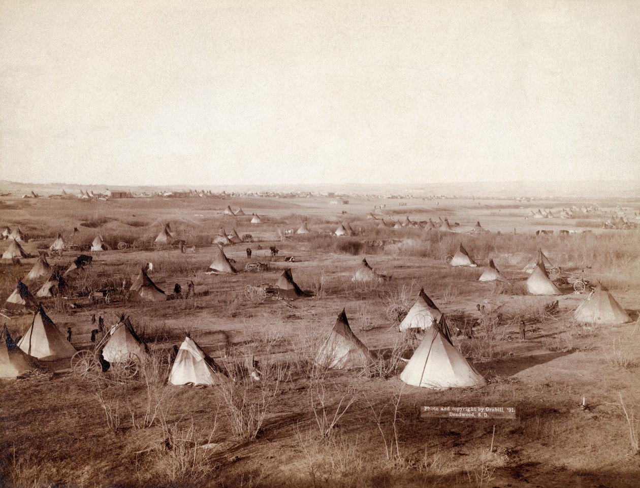 قرية لاكوتا القبلية في عام 1891 بواسطة جون غرابيل بواسطة جون سي جرابيل