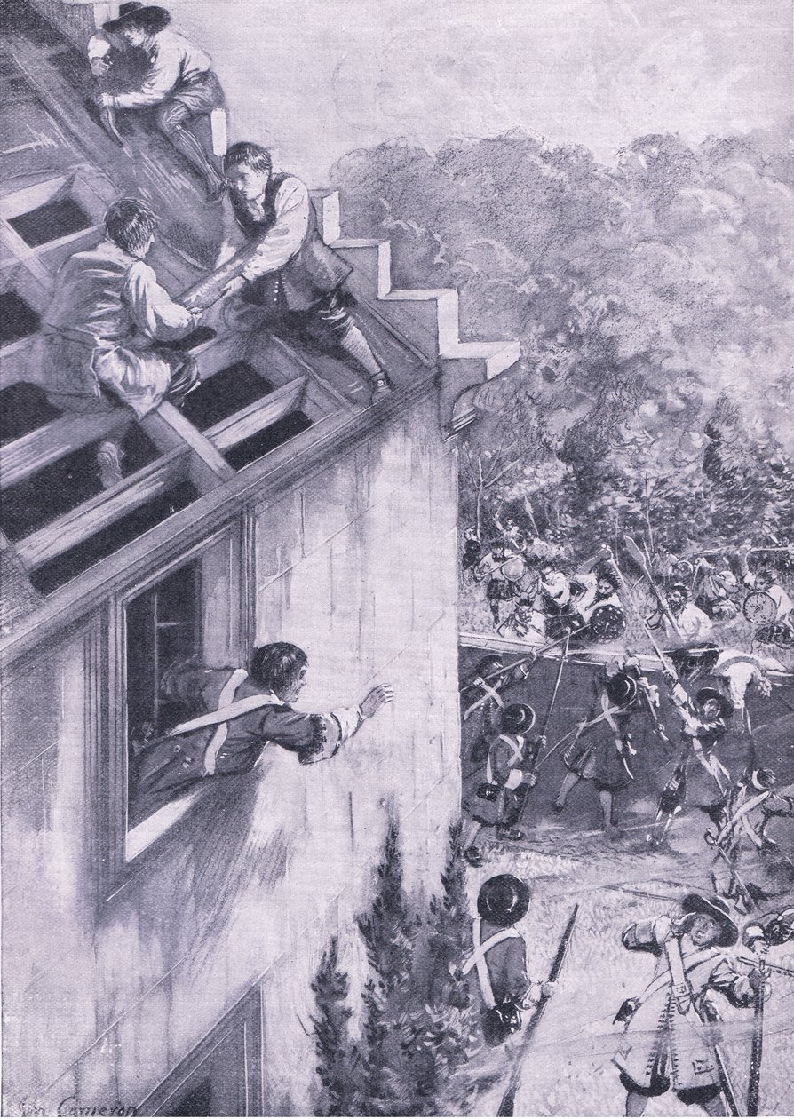 الهجوم على Dukeld ، 21st أغسطس 1689 ، التوضيح من المعارك البريطانية على البر والبحر ، 1915 بواسطة جون كاميرون