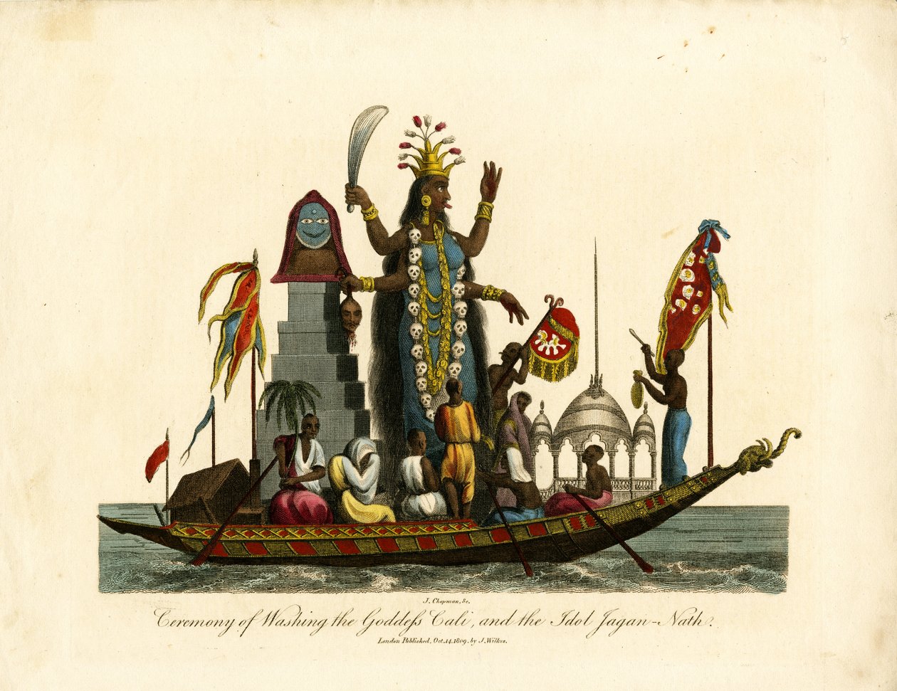 مراسم غسيل الآلهة كالي والمعبود جاغان ناث بواسطة جون تشابمان