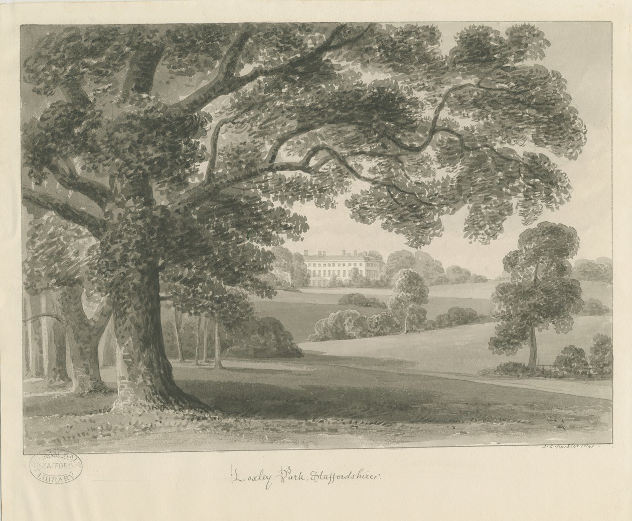 Loxley Park: رسم بني داكن ، 1841 بواسطة جون شيسيل بكلر
