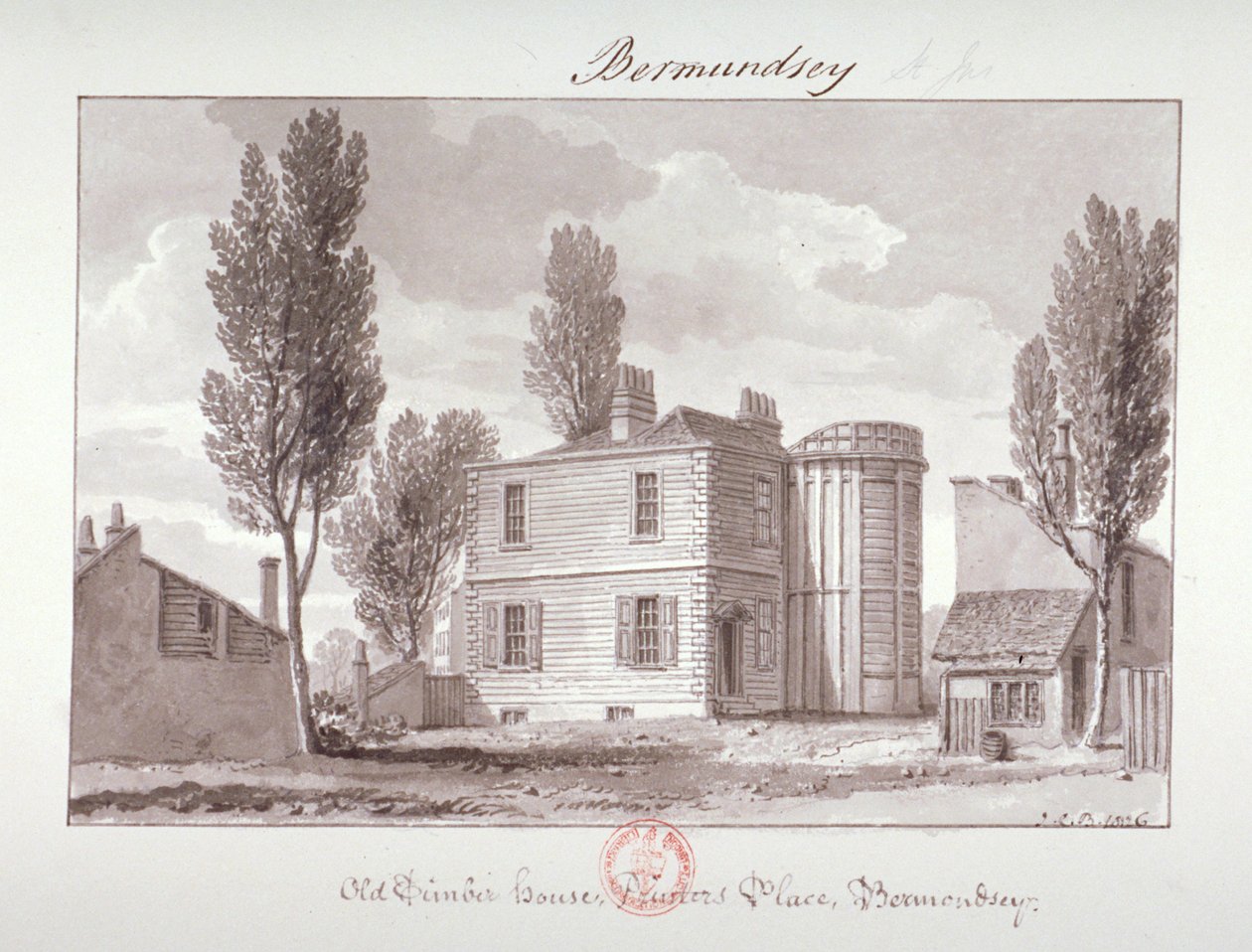 'Old Printers House ، Printers Place ، Bermondsey' ، لندن ، ١٨٢٦ بواسطة جون شيسيل بكلر