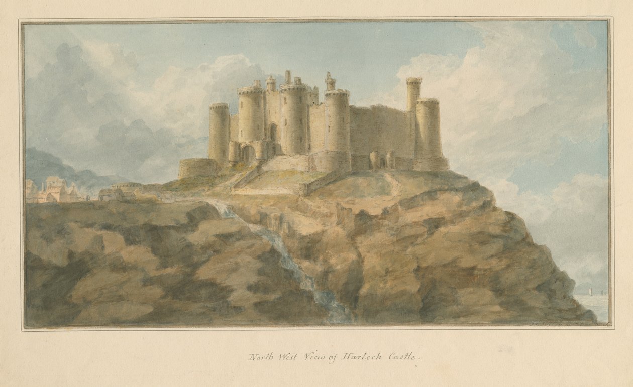 ويلز - Mouthshire - قلعة Harlech ، 1800 بواسطة جون شيسيل بكلر