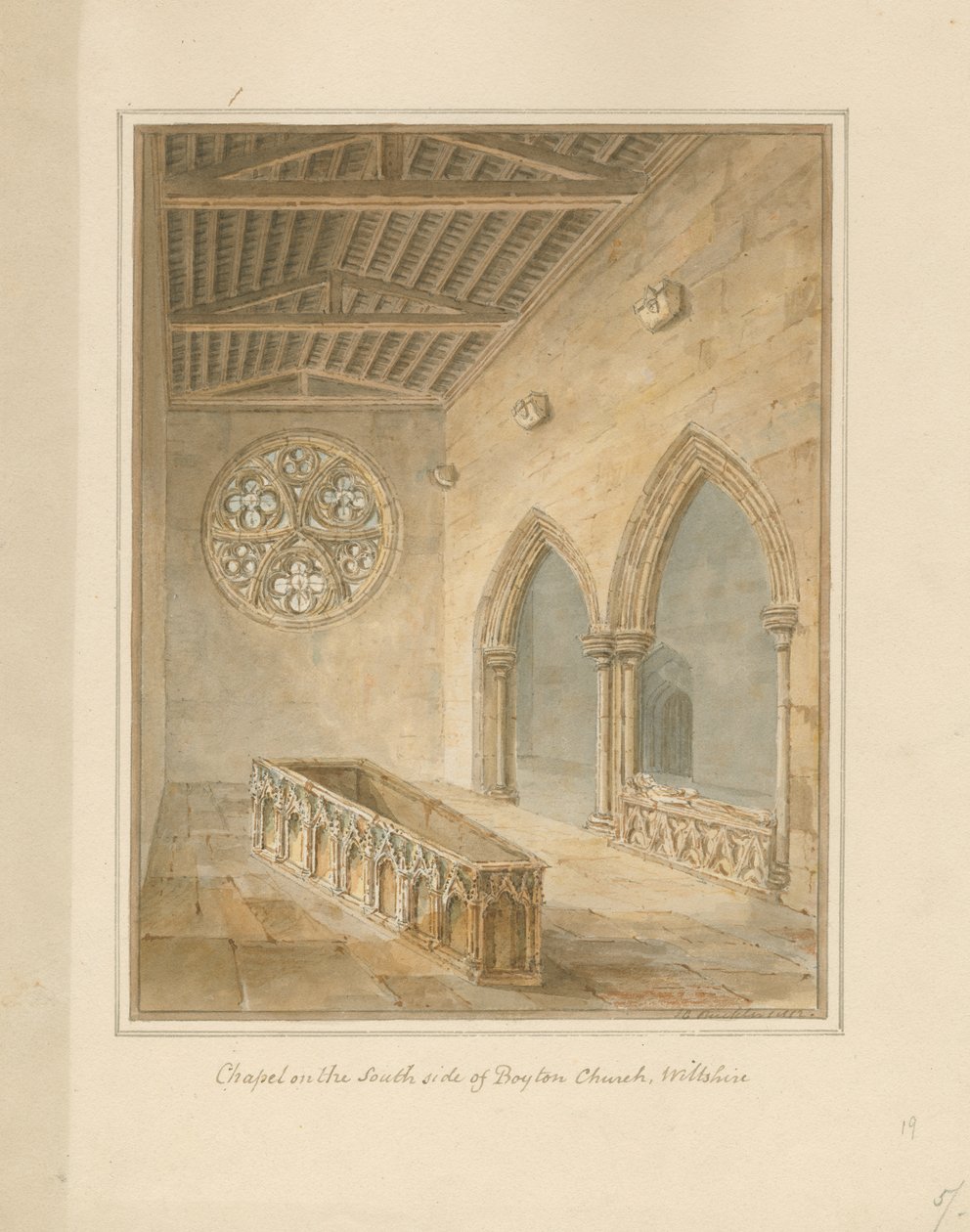 ويلتشير - كنيسة Boyton - مصلى ، 1812 بواسطة جون شيسيل بكلر