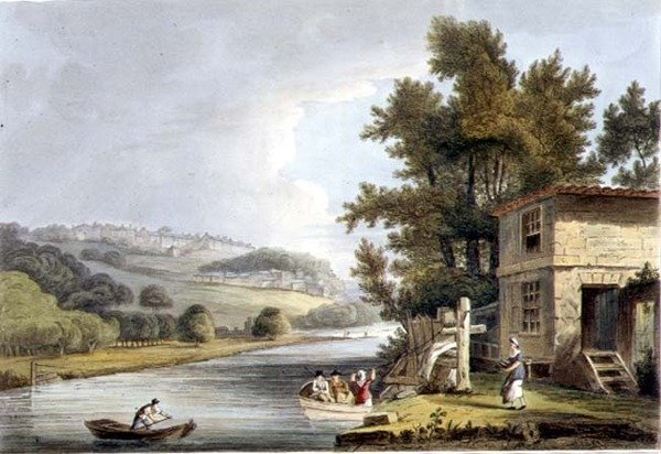 أولد فيري ، من "باث مصور بسلسلة من المناظر" ، نقش بواسطة حانة جون هيل (1770-1850). بواسطة وليام ميلر بواسطة جون كلود (بعد) ناتيس