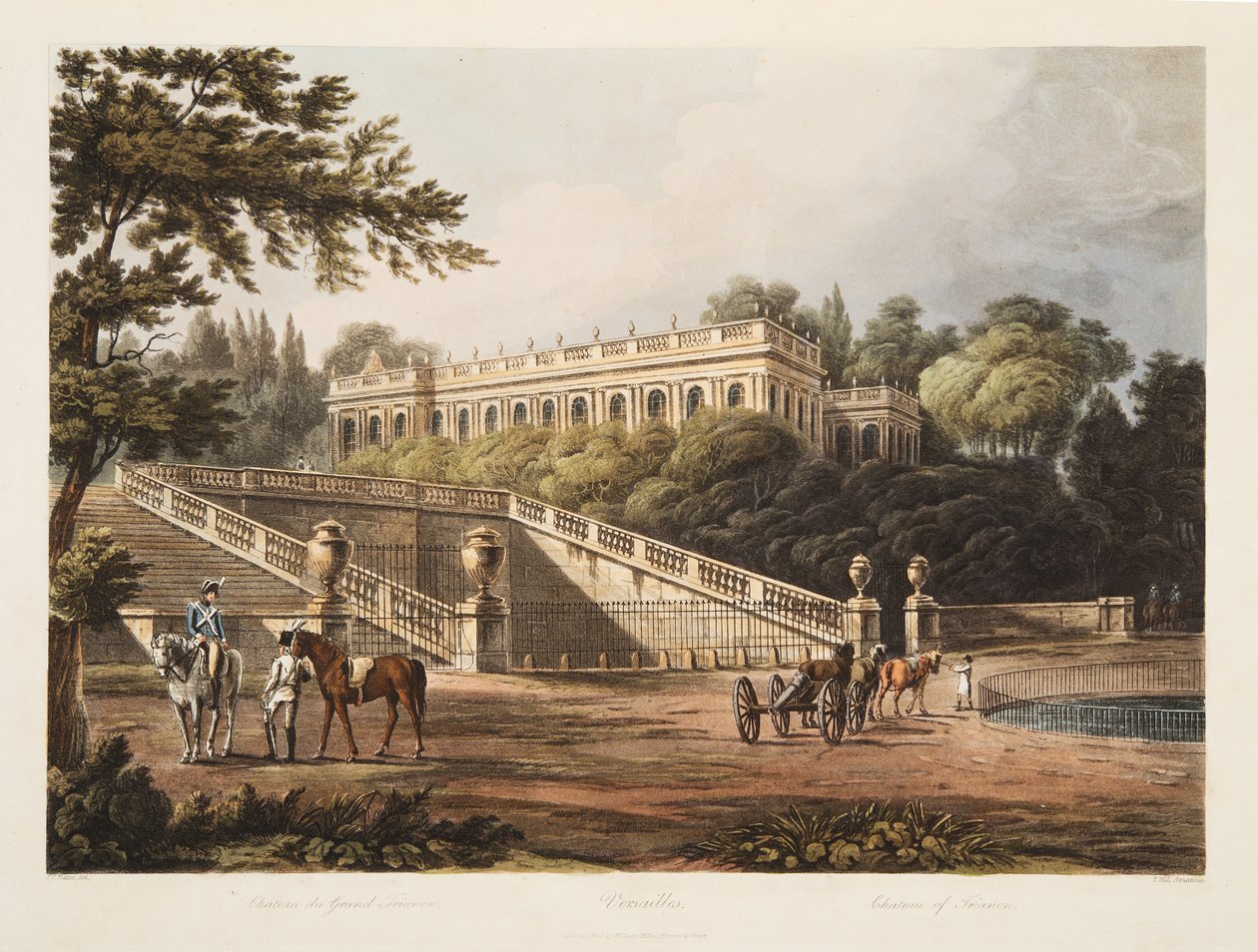 قصر تريانون ، رسم توضيحي من فرساي وباريس وسانت دينيس ، حانة. 1805 (أكواتينت) بواسطة جون كلود ناتس