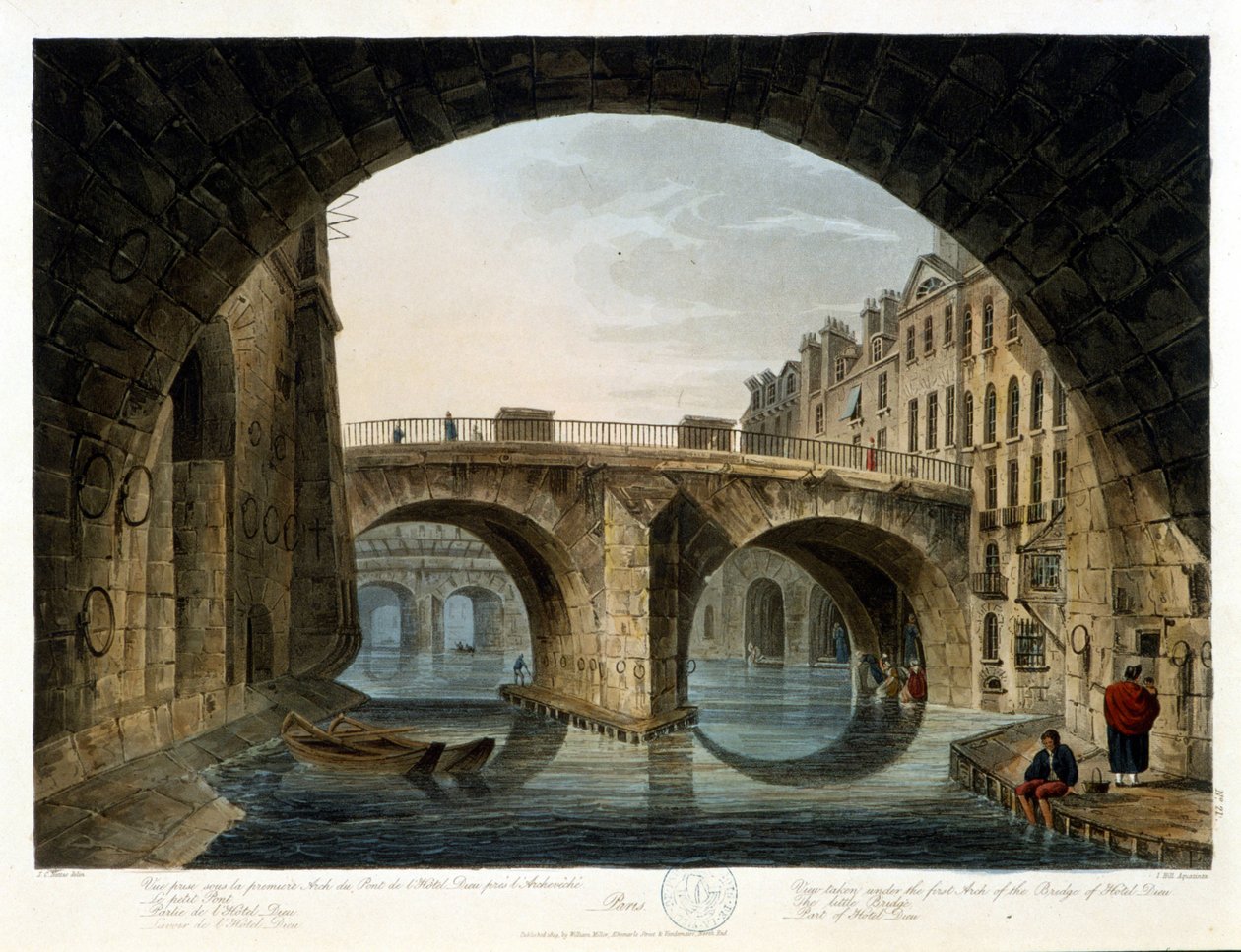 Paris: le petit pont - in “” Paris vu par J.C. Mats”, ed. Miller, London بواسطة جون كلود ناتس