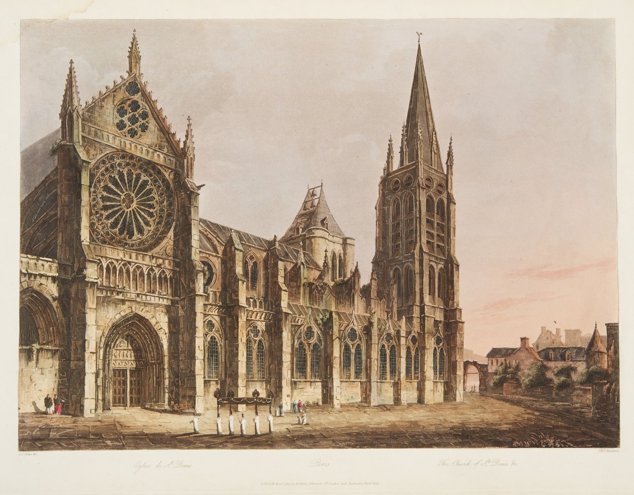 كنيسة سانت دينيس ، صورة توضيحية من فرساي ، باريس وسانت دينيس ، حانة. 1805 (أكواتينت) بواسطة جون كلود ناتس