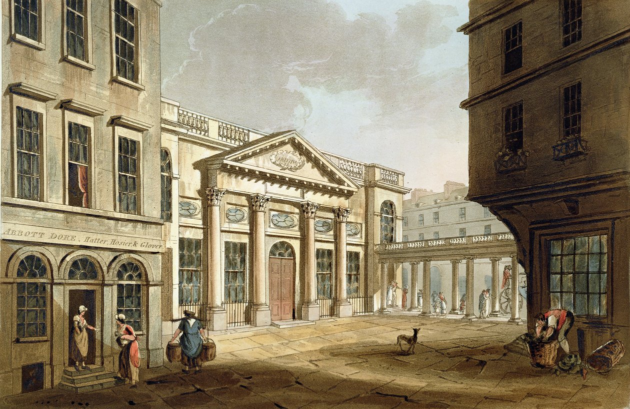 غرفة المضخة ، من "حمام مصور بسلسلة من المشاهدات" ، نقش بواسطة حانة جون هيل (1770-1850). بقلم ويليام ميللر ، 1804 (أكواتينت) بواسطة جون كلود ناتس