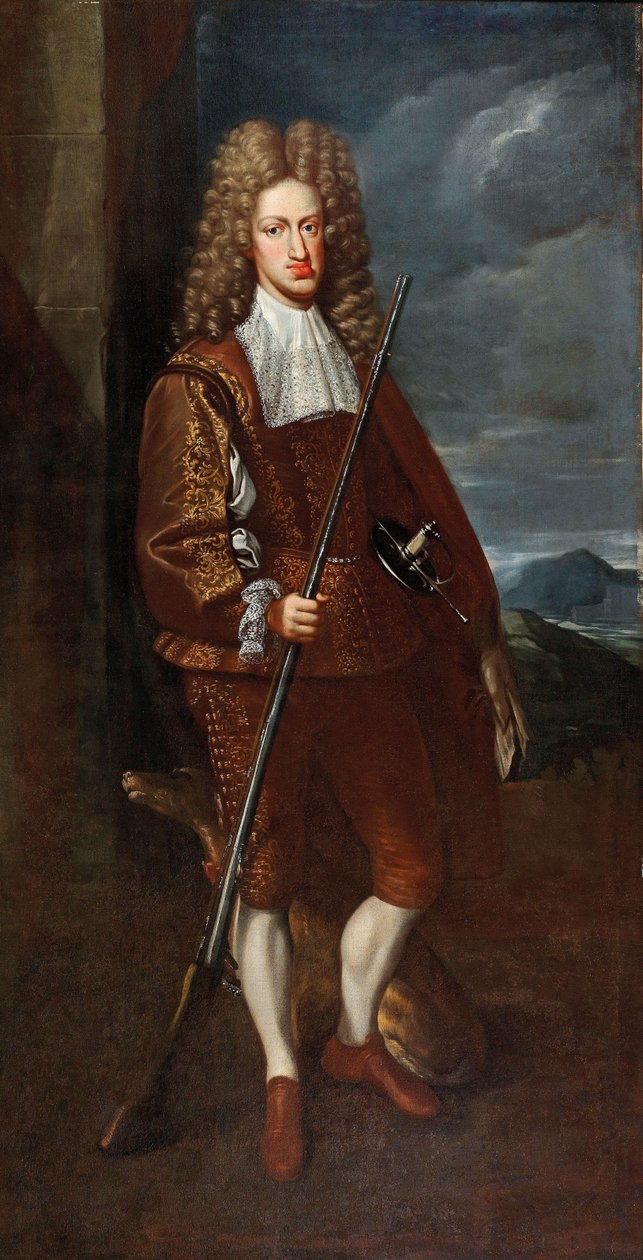 صورة لتشارلز الثاني ملك إسبانيا في زي الصيد ، 1699. بواسطة جون كلوسترمان