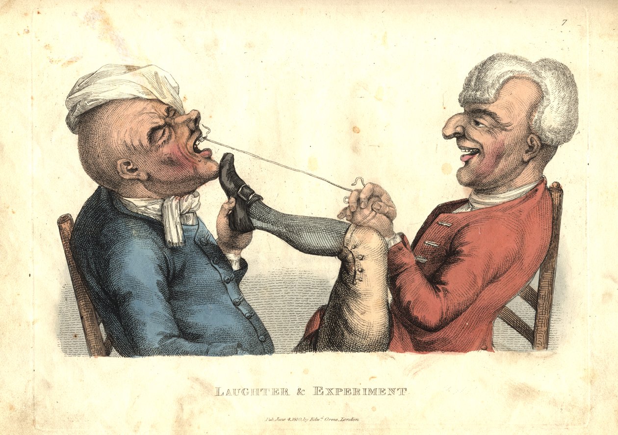 الضحك والتجربة ، من فيلم The Passions Humourously Delinited ، تم نشره عام 1810 بواسطة جون كولير