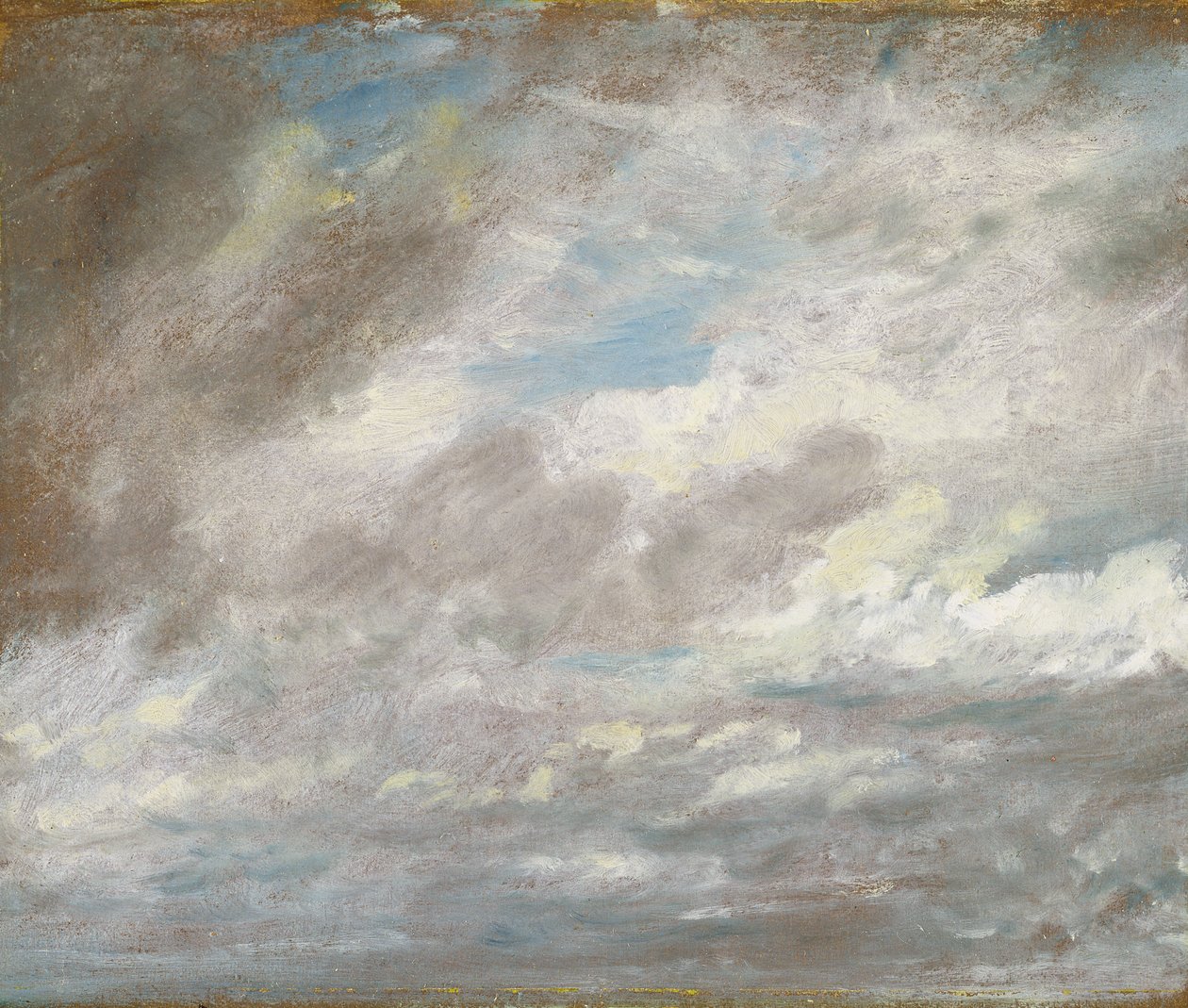 دراسة سحابية ، c.1821 (زيت على ورق موضوع على البطاقة) بواسطة جون كونستابل
