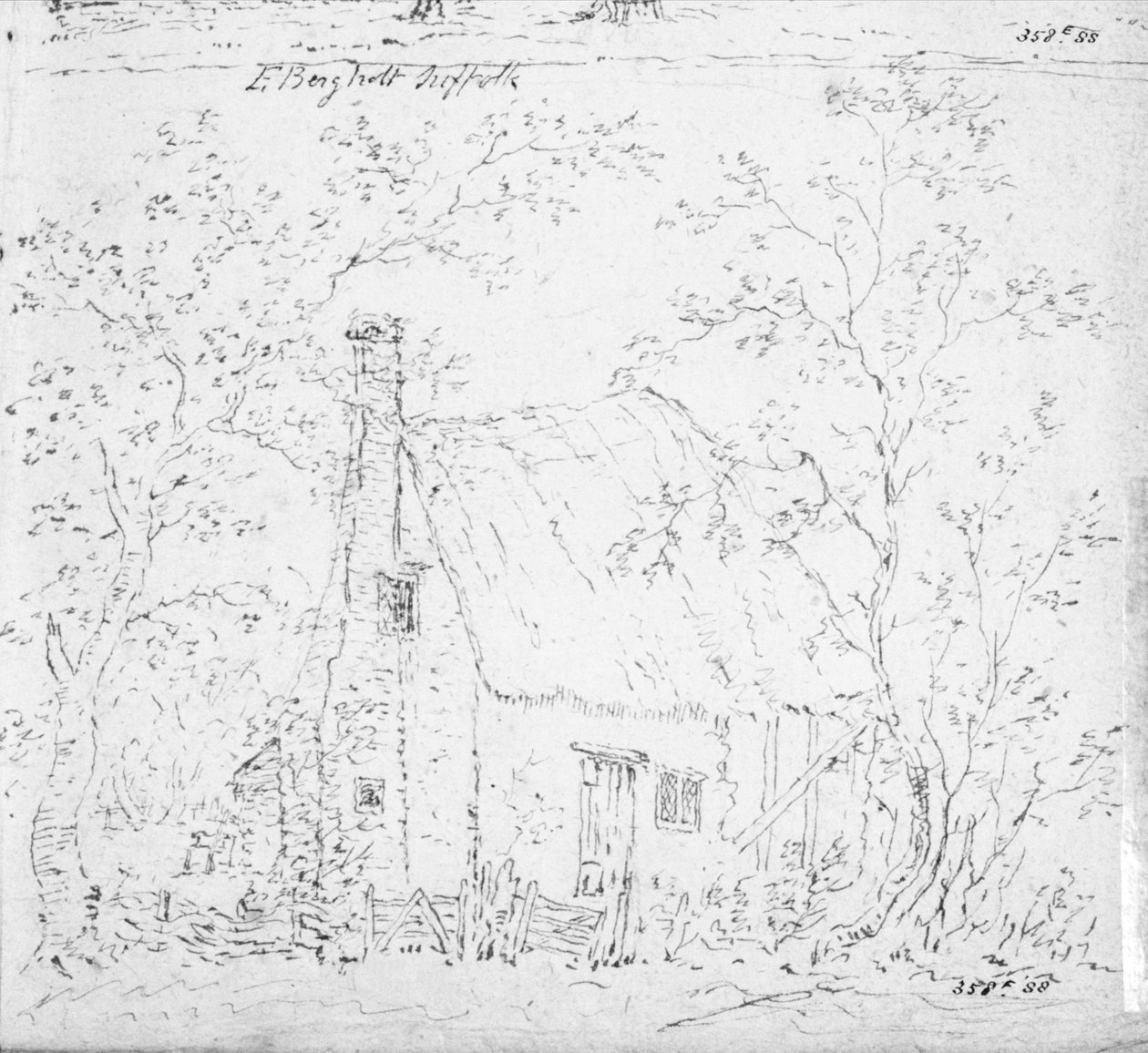 كوخ في شرق Bergholt (الرسم) بواسطة جون كونستابل