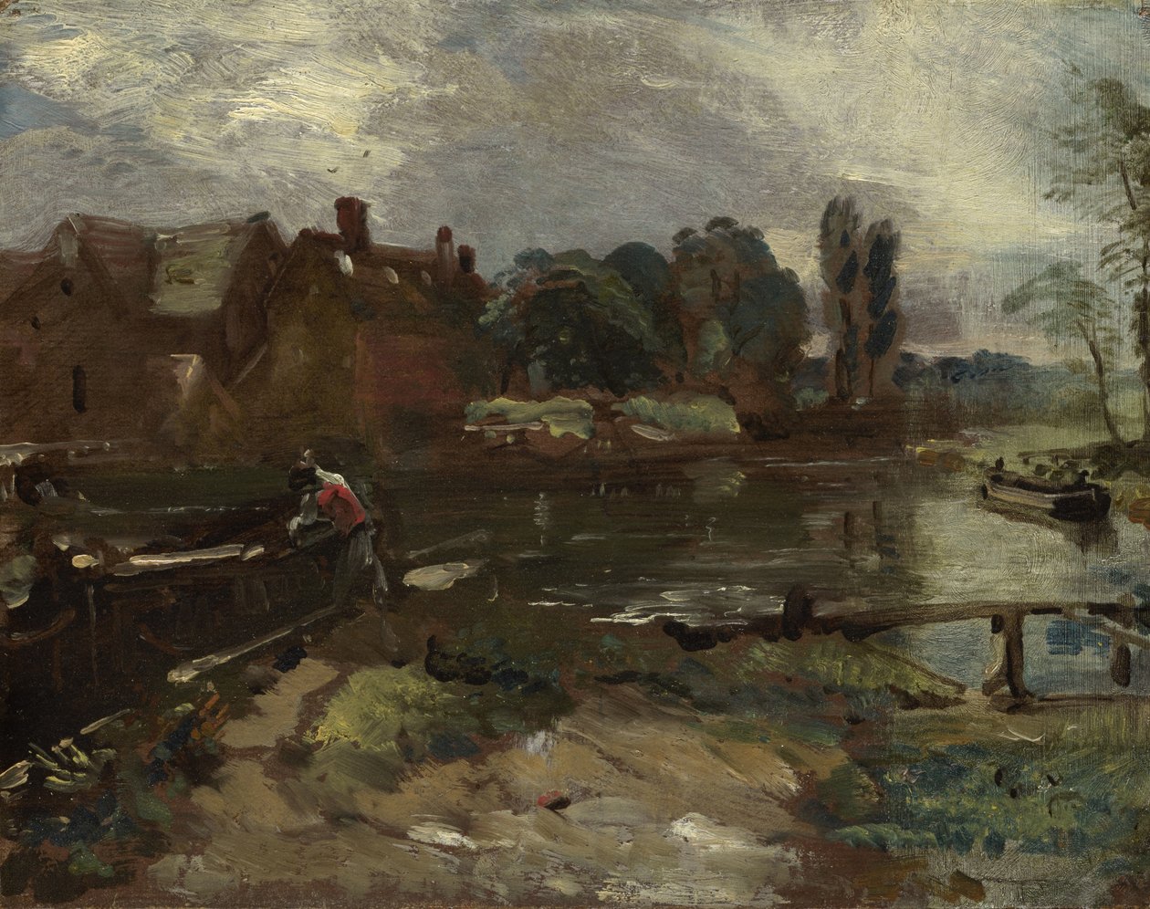مطحنة Flatford من القفل ، c.1810 بواسطة جون كونستابل