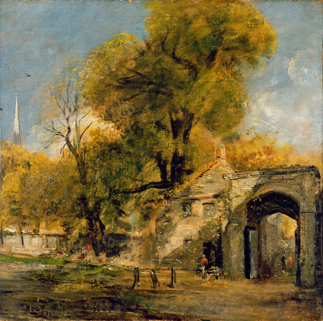 بوابة هارنهام ، سالزبوري ، 1820-21 (زيت على قماش) بواسطة جون كونستابل