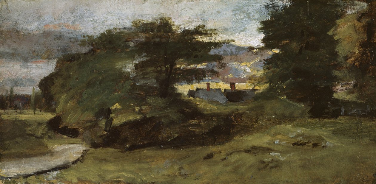 مناظر طبيعية مع أكواخ ، 1809-10 بواسطة جون كونستابل