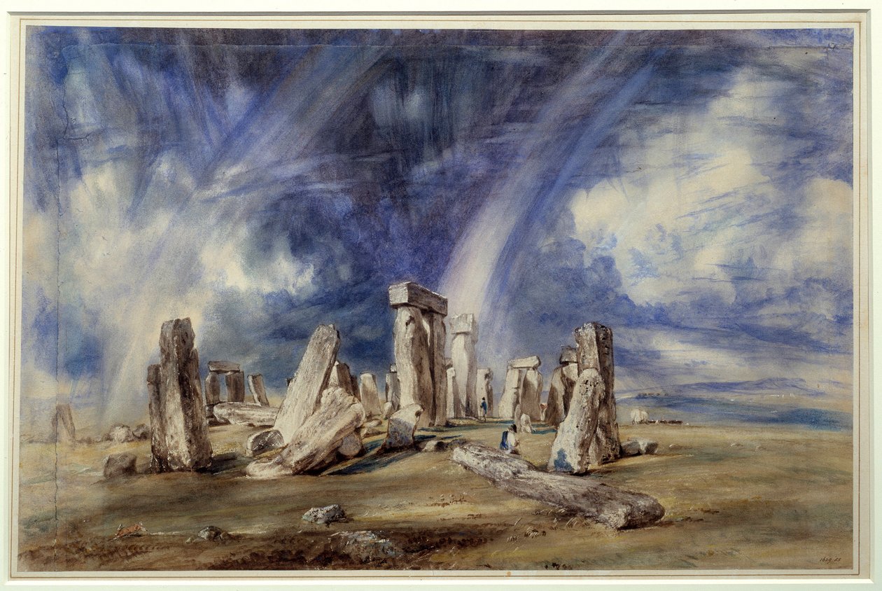 موقع ما قبل التاريخ في ستونهنج (إنجلترا). لوحة جون كونستابل (1776-1837) بواسطة جون كونستابل
