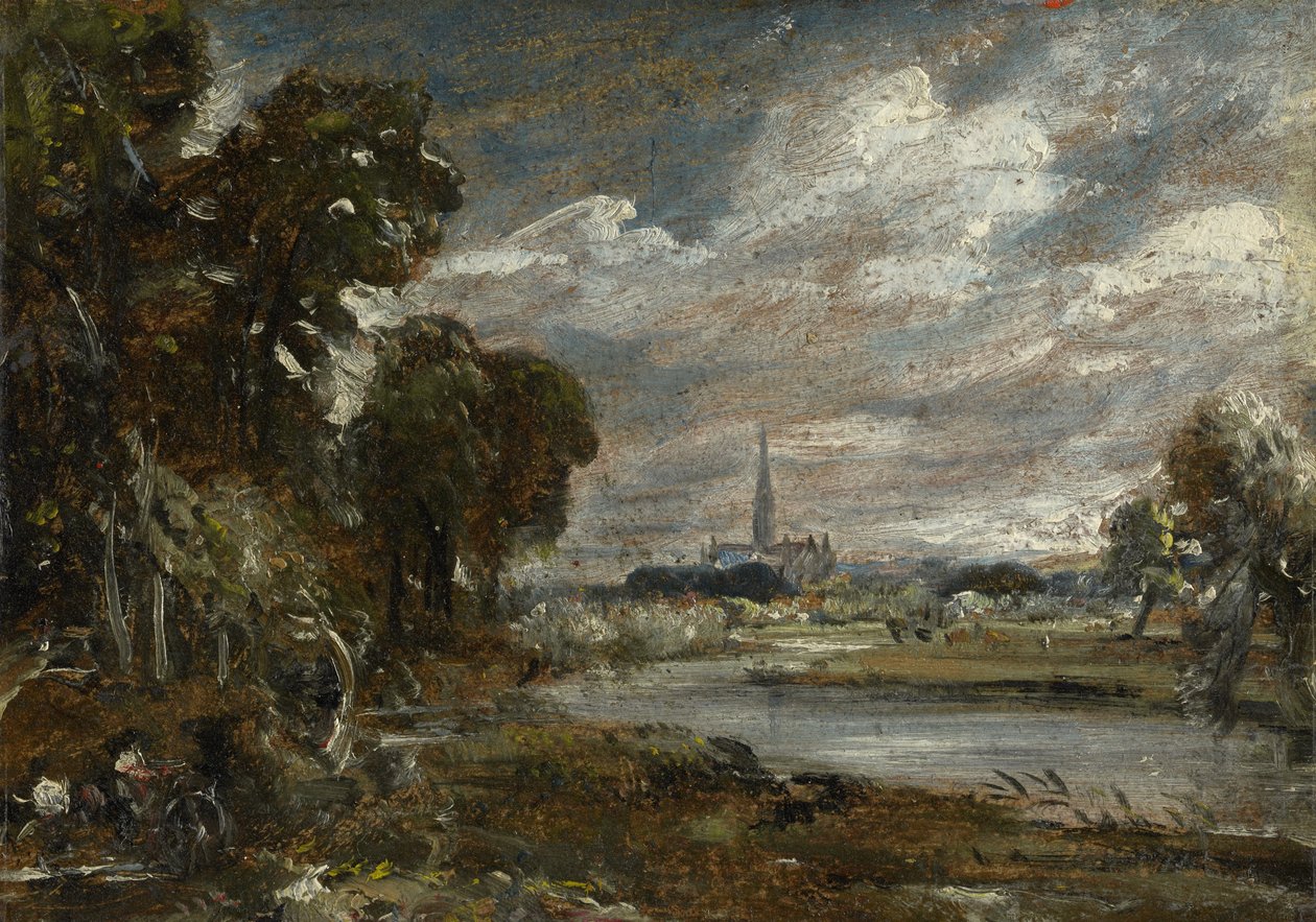 كاتدرائية سالزبوري من نهر Nadder ، c.1829 بواسطة جون كونستابل