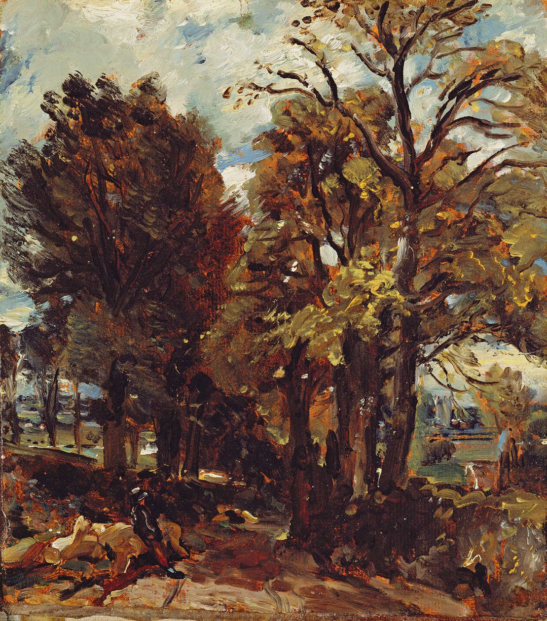رسم تخطيطي لحارة في شرق بيرغولت ، حوالي عام 1810 (زيت على ورق على قماش) بواسطة جون كونستابل