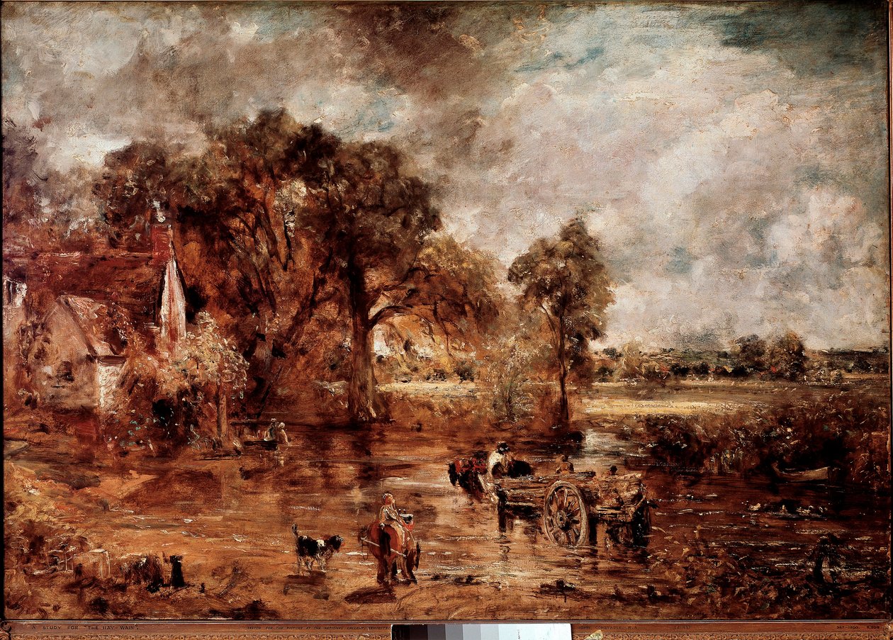 دراسة عن "" كسب القش "". لوحة جون كونستابل (1776-1837) 1820-1821 صن. 137x188 سم لندن ، متحف فيكتوريا وألبرت بواسطة جون كونستابل