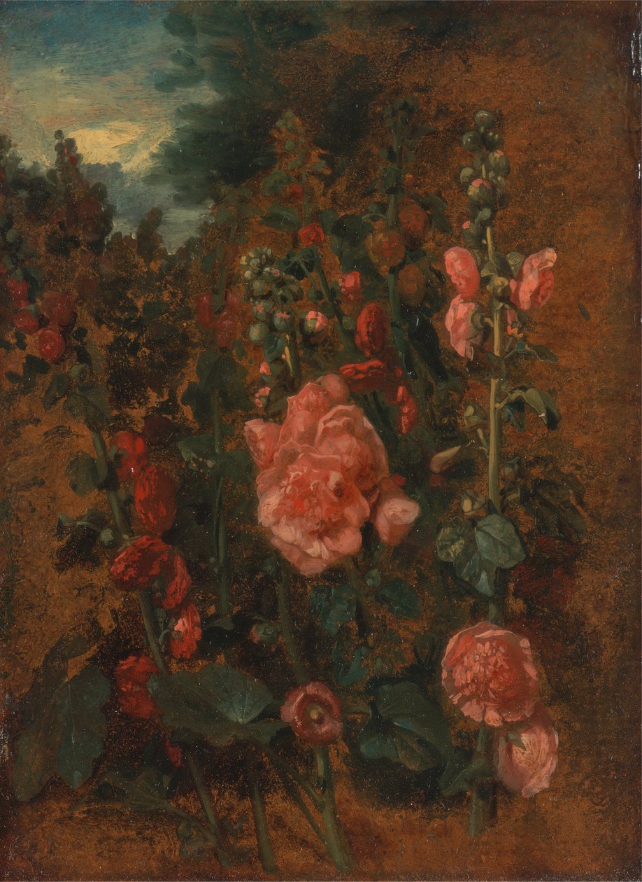 دراسة Hollyhocks ، كاليفورنيا. 1826. بواسطة جون كونستابل