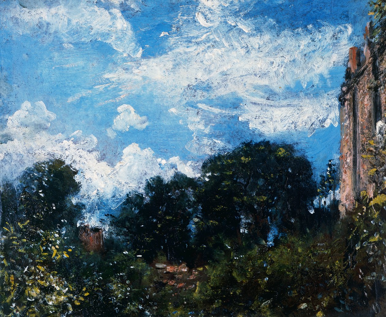 Study of sky and trees (oil on canvas) بواسطة جون كونستابل